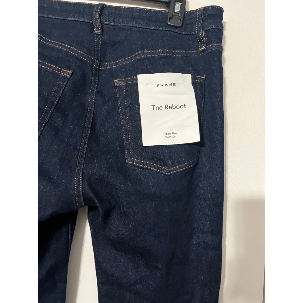 FRAME The Reboot High Rise Boot Cut Jeans Rinse Dark Wash Size 30 NWT - Picture 5 of 9